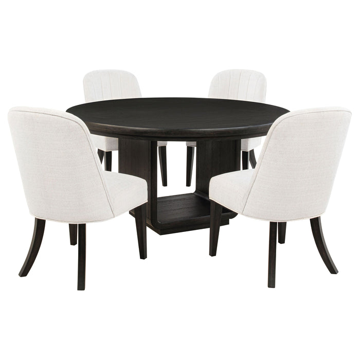 Leandro Round Dining Table Set Burnished