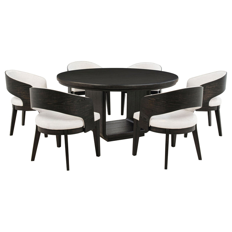 Juego de comedor redondo Leandro bruñido