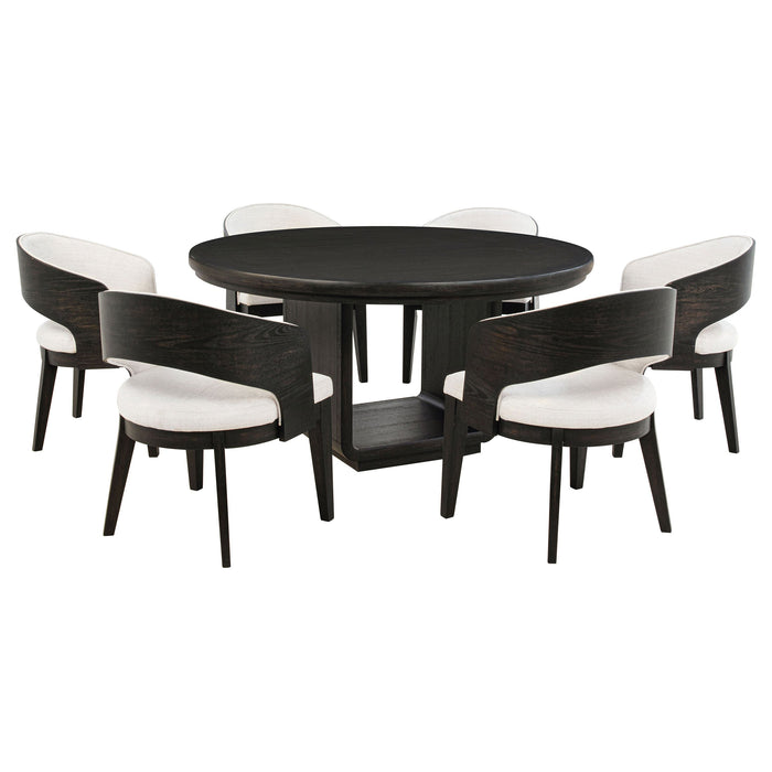 Leandro Round Dining Table Set Burnished