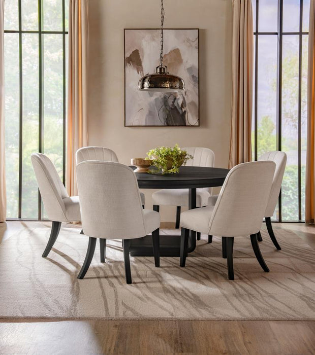 Leandro Round Dining Table Set Burnished