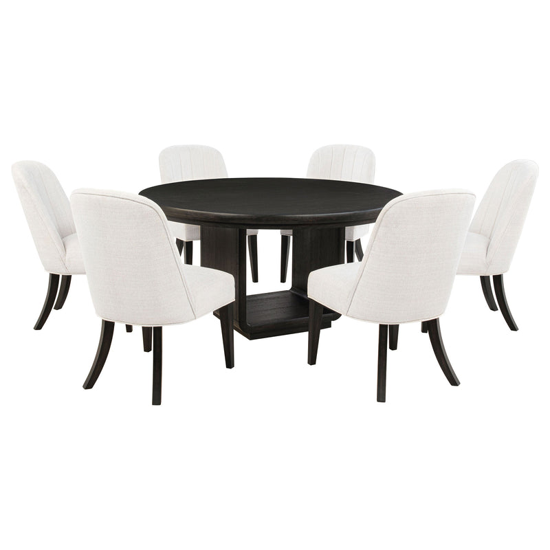 Juego de mesa de comedor redonda Leandro, color bruñido