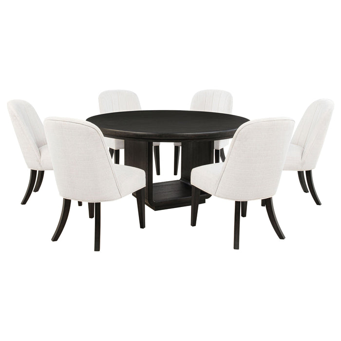 Leandro Round Dining Table Set Burnished