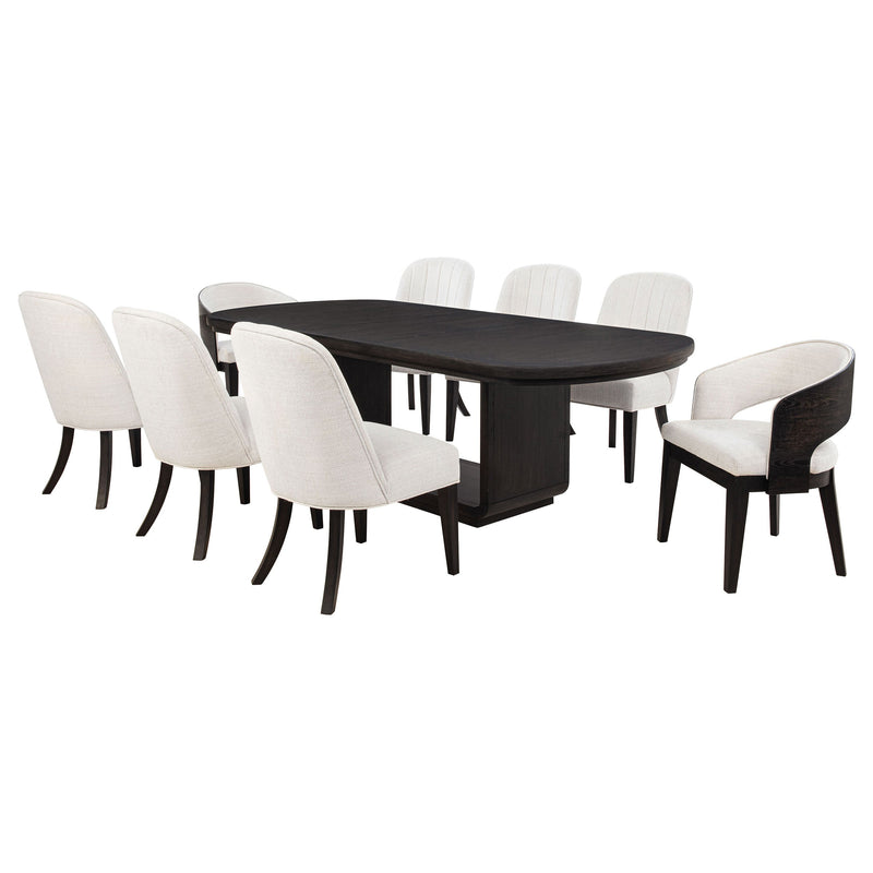 Juego de comedor rectangular Leandro bruñido
