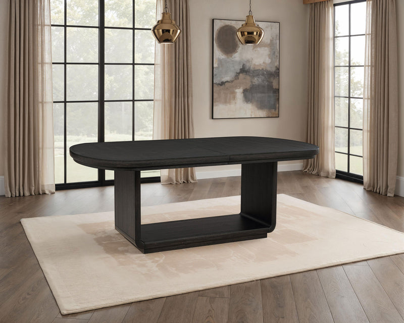 Leandro 78-inch Extension Dining Room Table Burnished Black