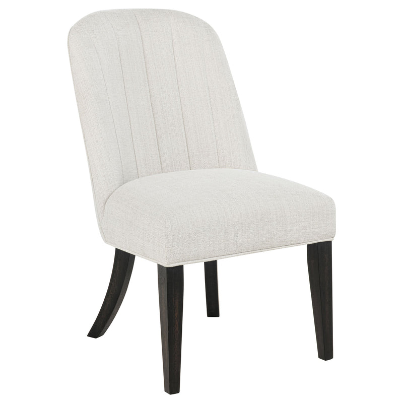 Silla auxiliar de comedor tapizada Leandro, color crema (juego de 2)