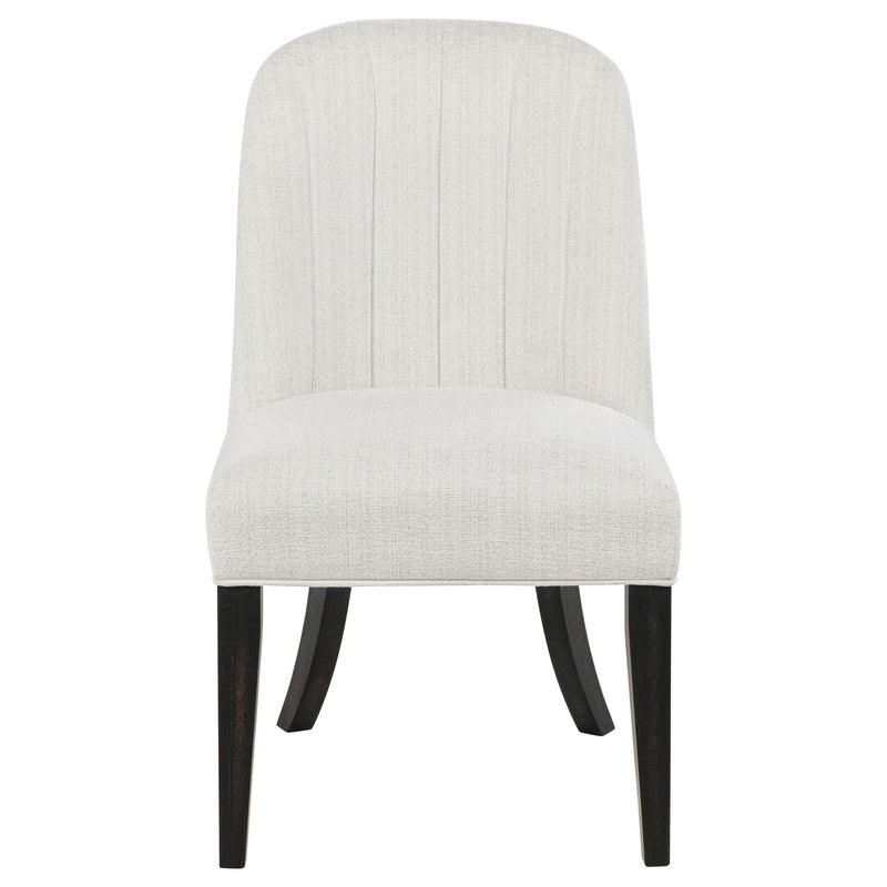 Silla auxiliar de comedor tapizada Leandro, color crema (juego de 2)