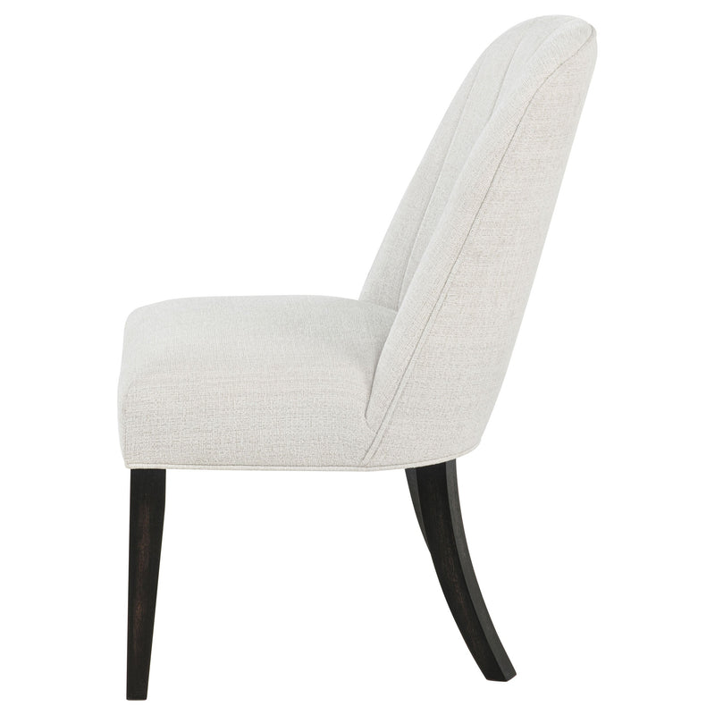 Silla auxiliar de comedor tapizada Leandro, color crema (juego de 2)
