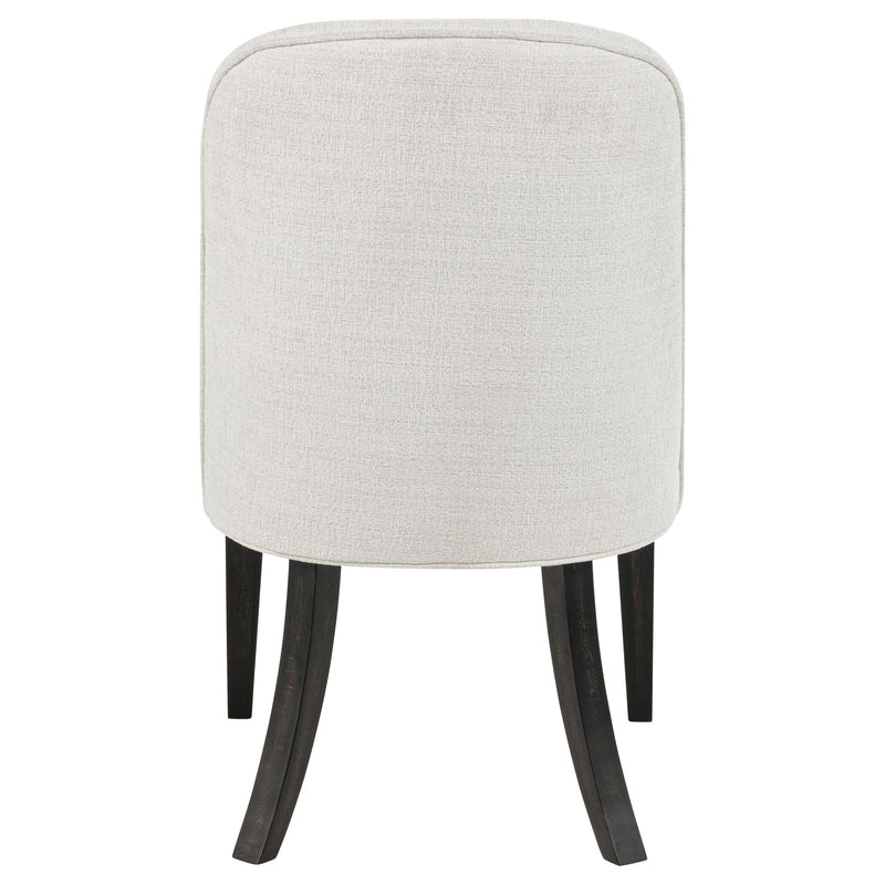 Silla auxiliar de comedor tapizada Leandro, color crema (juego de 2)