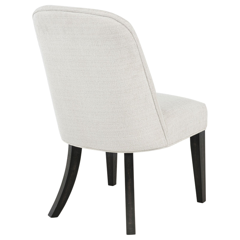 Silla auxiliar de comedor tapizada Leandro, color crema (juego de 2)