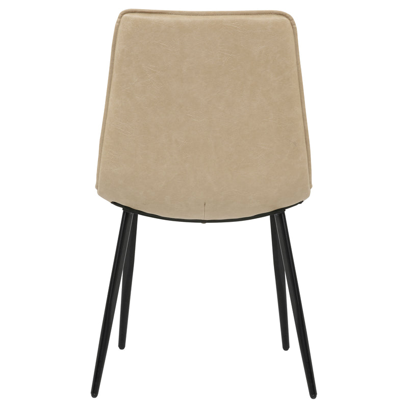Sillas laterales de comedor tapizadas Ortega, café (juego de 2)