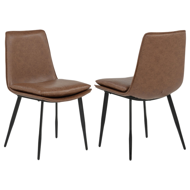 Sillas laterales de comedor tapizadas Ortega, café (juego de 2)