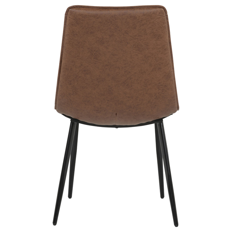 Sillas laterales de comedor tapizadas Ortega, café (juego de 2)
