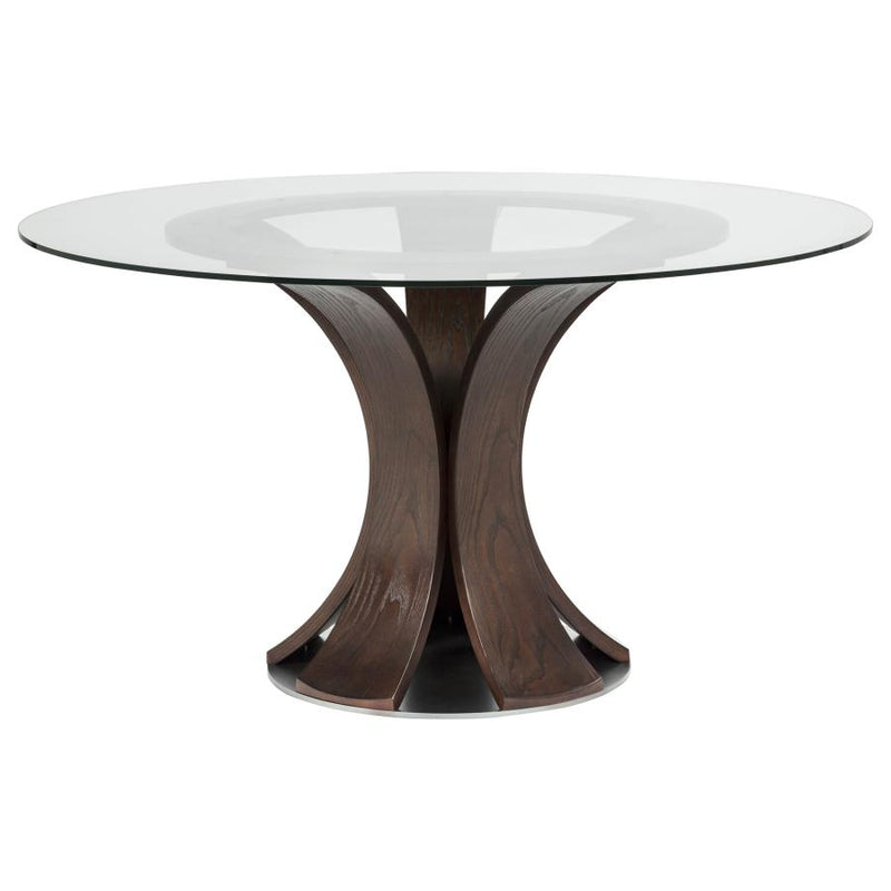 Naser 48-inch Round Glass Top Dining Table