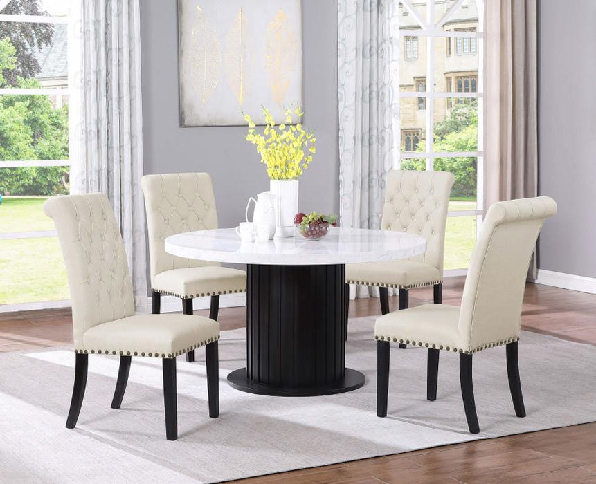 Sherry Round Marble Top Dining Table Set