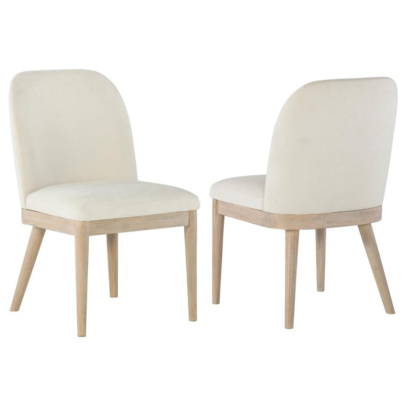 Silla de comedor auxiliar tapizada Solano beige (Juego de 2)
