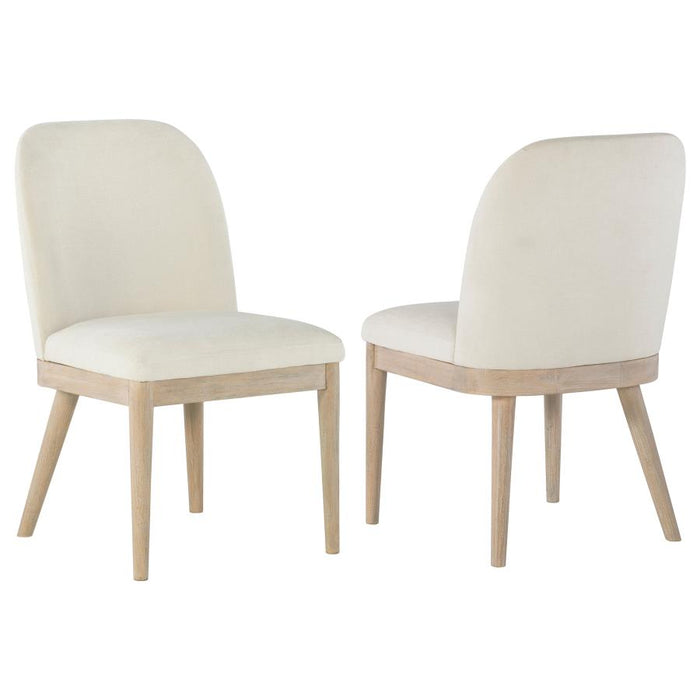 Solano Upholstered Dining Side Chair Beige (Set of 2)