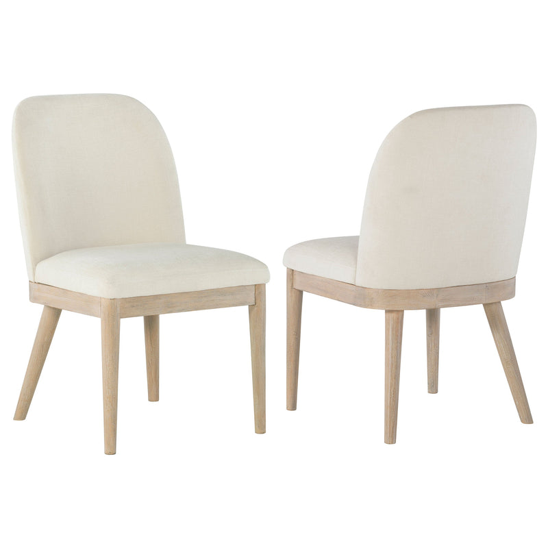 Silla de comedor auxiliar tapizada Solano beige (Juego de 2)