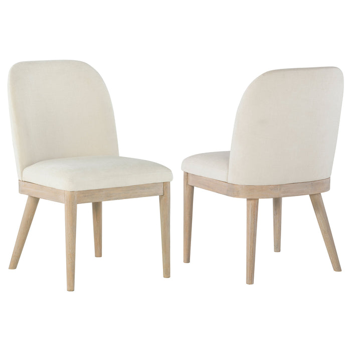 Solano Upholstered Dining Side Chair Beige (Set of 2)