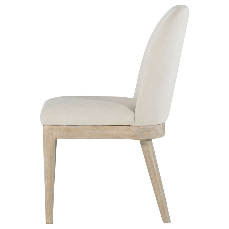 Silla de comedor auxiliar tapizada Solano beige (Juego de 2)