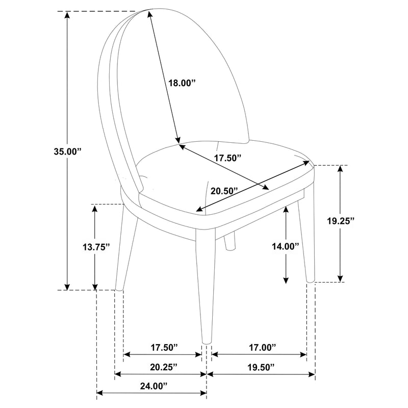 Silla de comedor auxiliar tapizada Solano beige (Juego de 2)