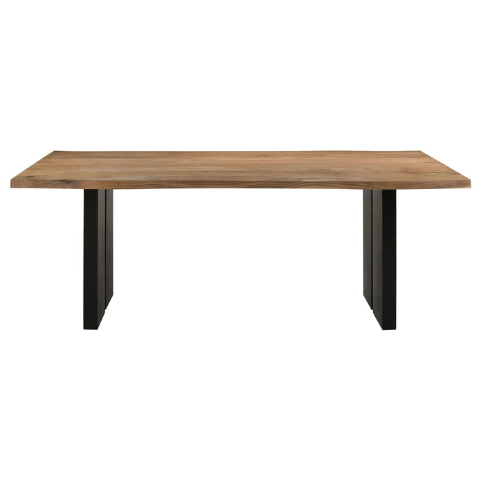 Bradshaw Rectangular Live Edge Dining Table Natural Acacia and Black