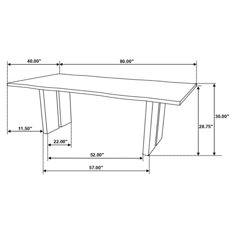 Bradshaw 80-inch Live Edge Wood Dining Table