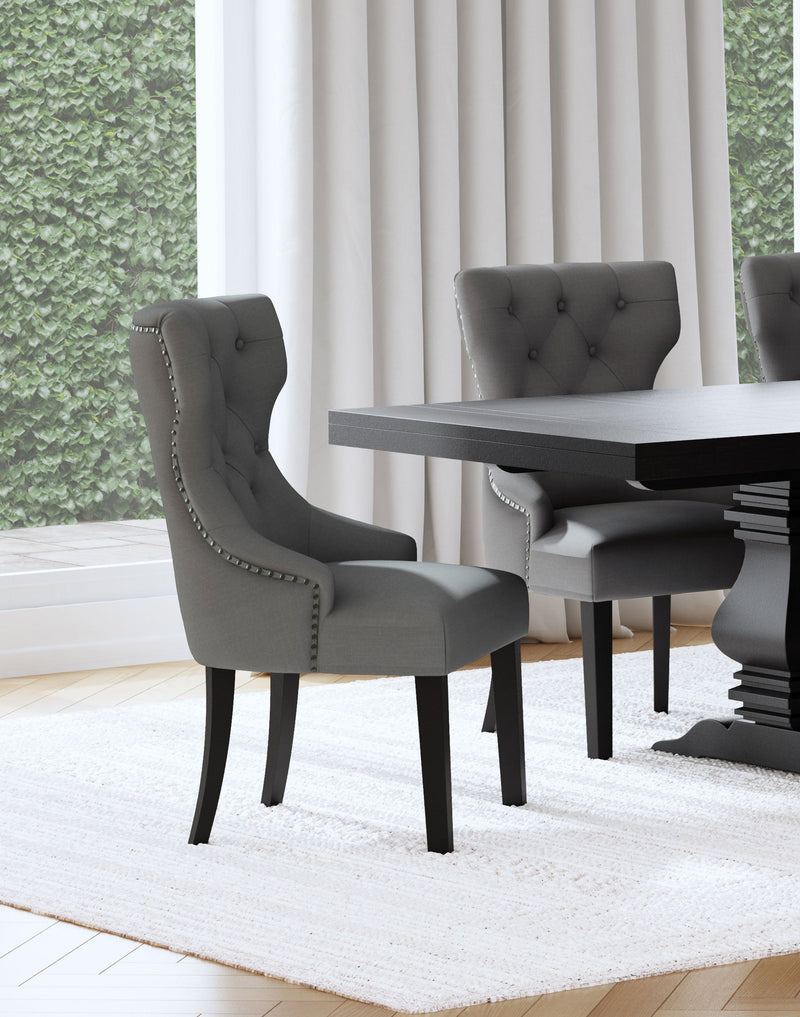 Silla de comedor tapizada con botones Baney