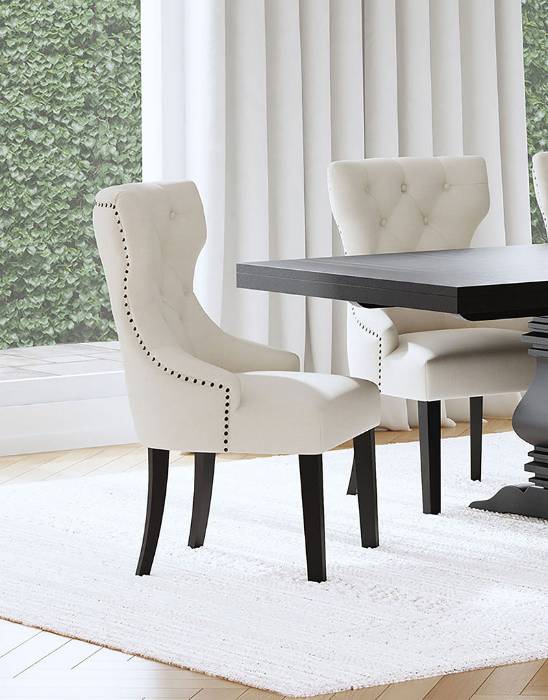 Silla de comedor tapizada con botones Baney