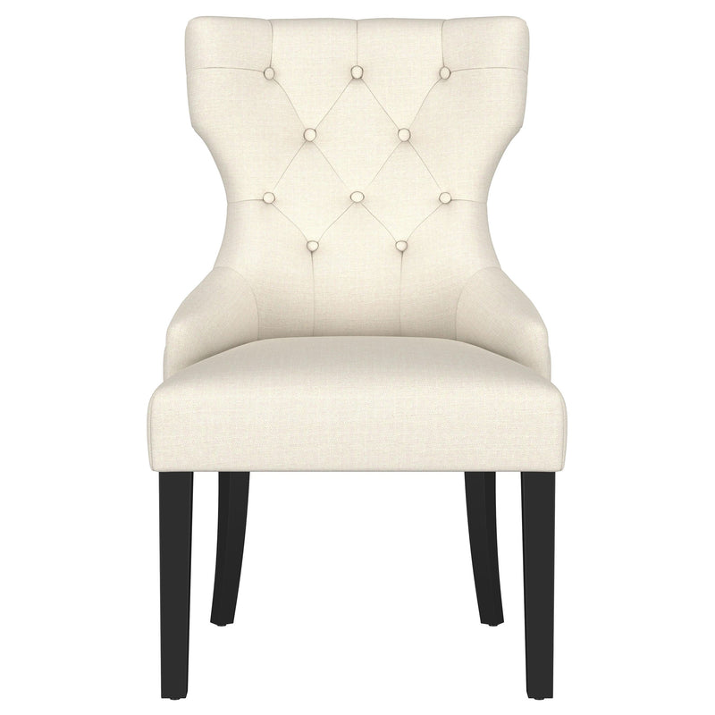 Silla de comedor tapizada con botones Baney