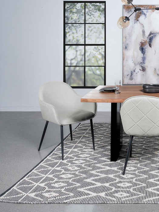 Emma Fabric Upholstered Dining Arm Chair Fog (Set of 2)