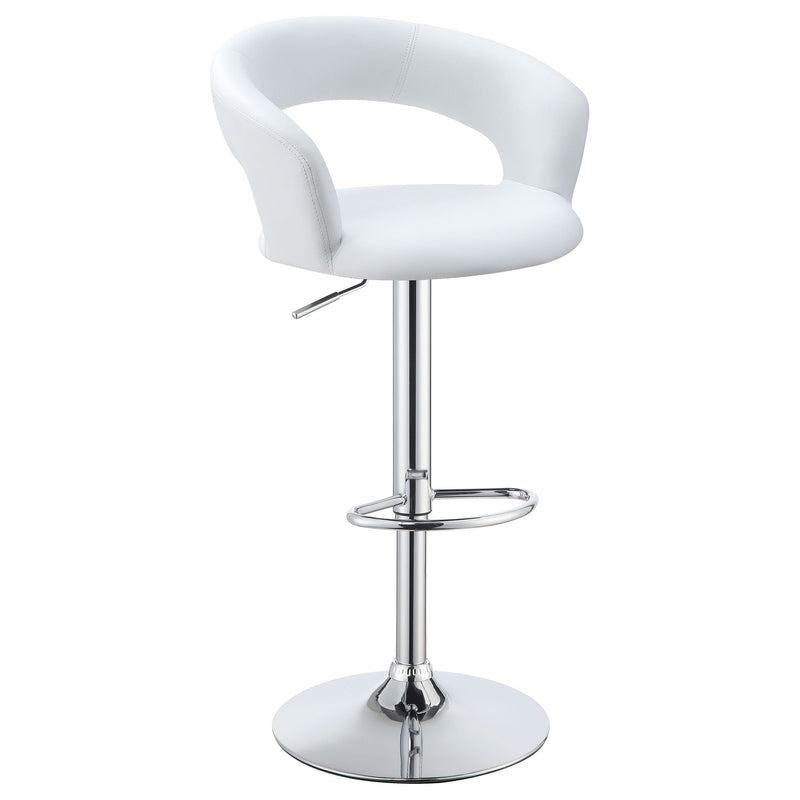 Barraza 29-inch Adjustable Height Bar Stool White and Chrome