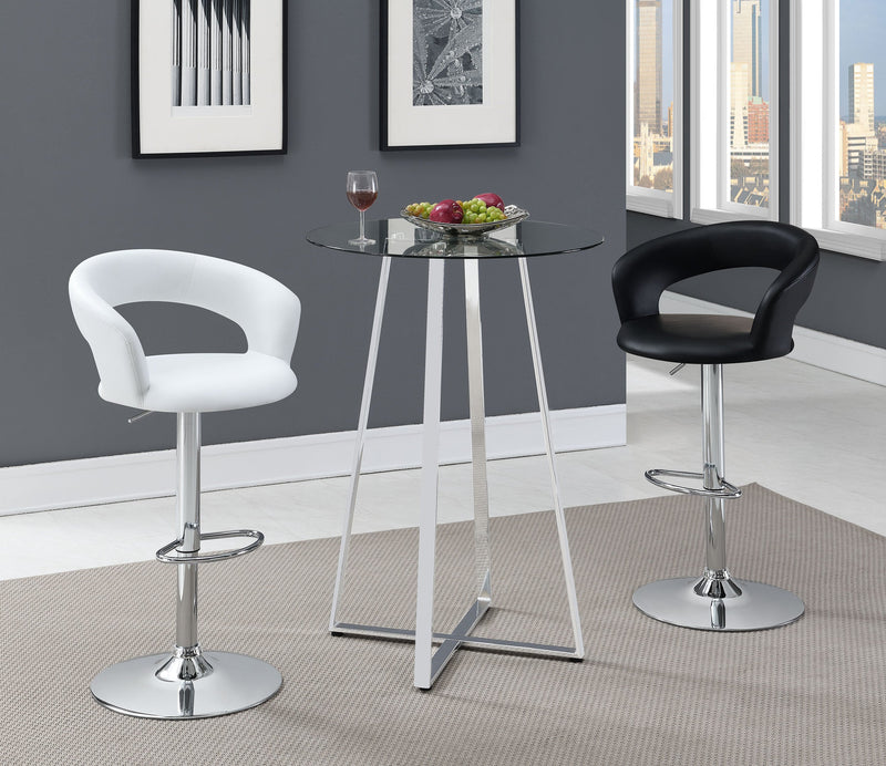 Barraza 29-inch Adjustable Height Bar Stool White and Chrome