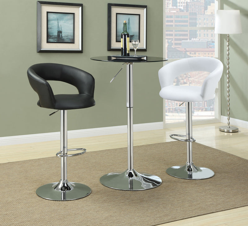 Barraza 29-inch Adjustable Height Bar Stool White and Chrome