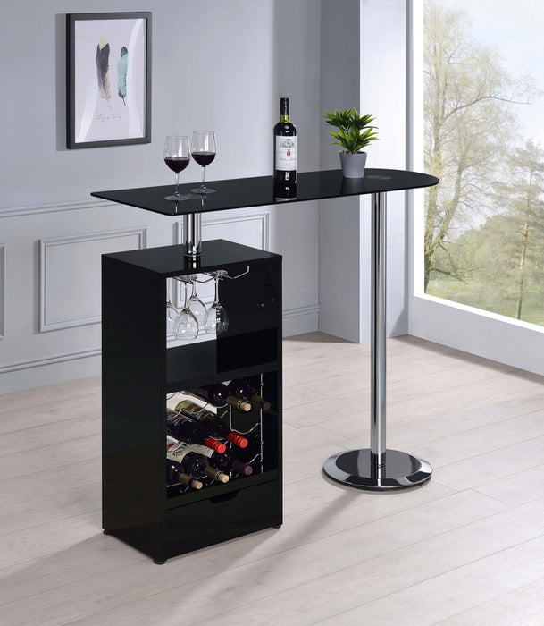 Ferguson 3-tier Bar Unit Black Nickel and Black Oak