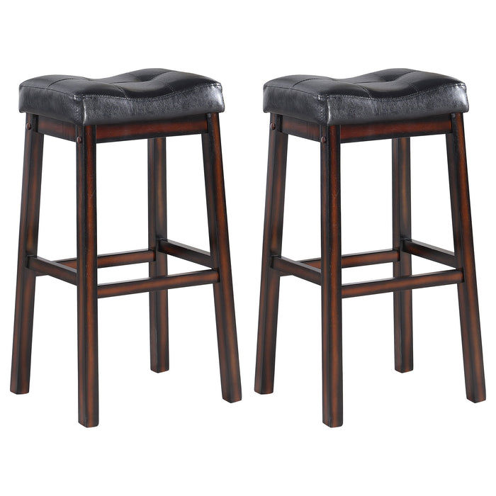 Donald Upholstered Bar Stools Black and Cappuccino (Set of 2)