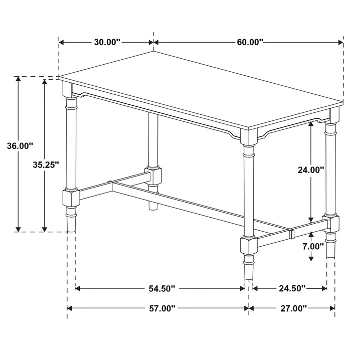 Martina  Rectangular Spindle Leg Counter Height Dining Set Oatmeal and Black