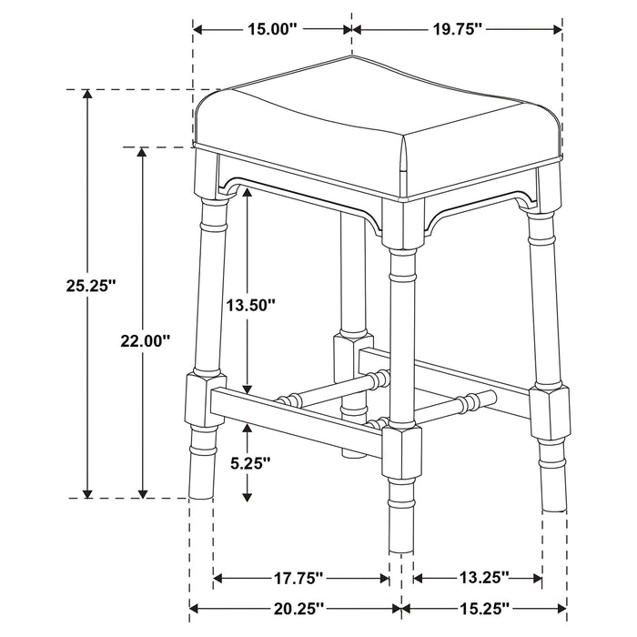 Martina  Rectangular Spindle Leg Counter Height Dining Set Oatmeal and Black