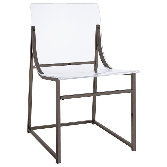 Jillian  Round Mirror Top Dining Set Black Nickel