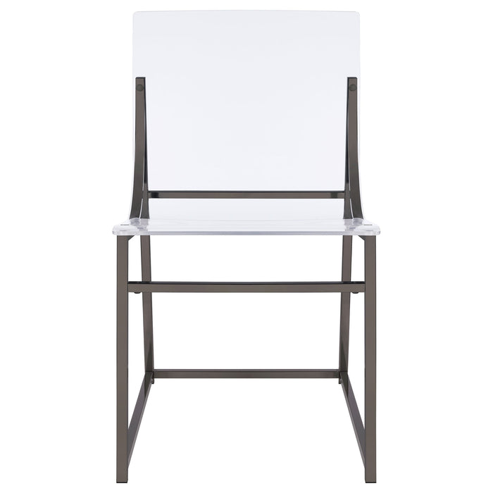 Jillian  Round Mirror Top Dining Set Black Nickel
