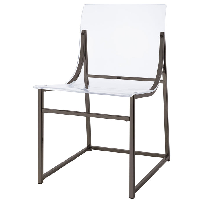 Jillian  Round Mirror Top Dining Set Black Nickel