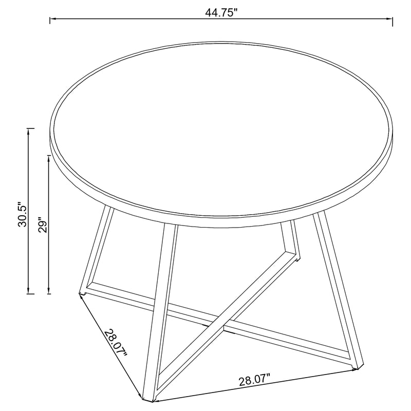 Jillian Mesa de comedor de 45 pulgadas con espejo, níquel negro