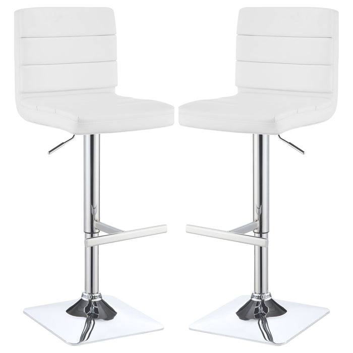 Bianca Upholstered Adjustable Bar Stool Black (Set of 2)