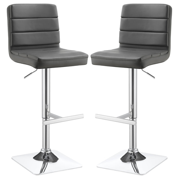 Bianca Upholstered Adjustable Bar Stool Black (Set of 2)