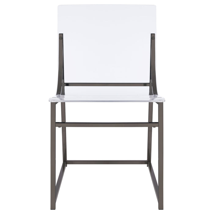 Adino Acrylic Dining Side Chair Clear and Black Nickel (Set of 2)