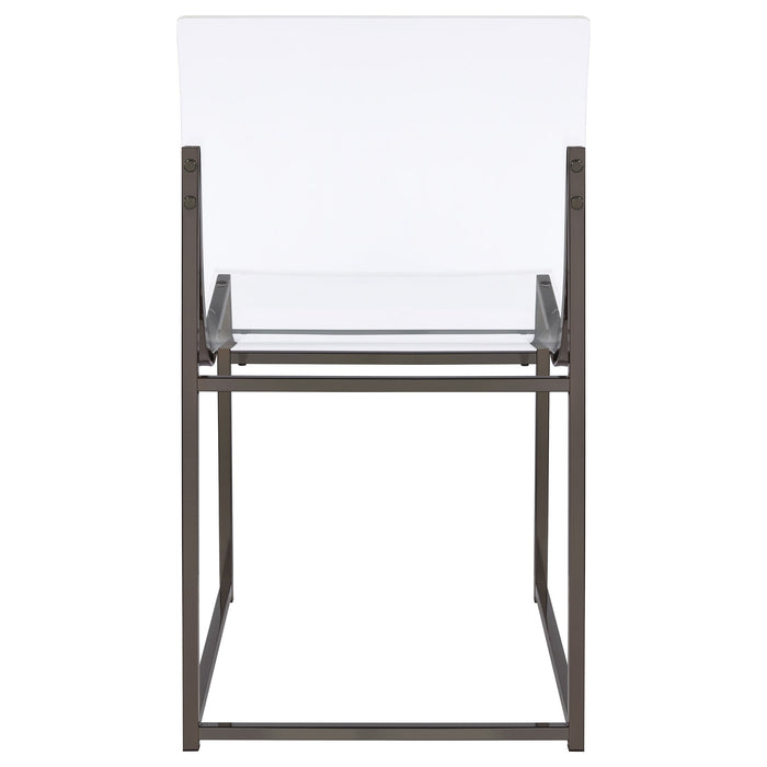 Adino Acrylic Dining Side Chair Clear and Black Nickel (Set of 2)