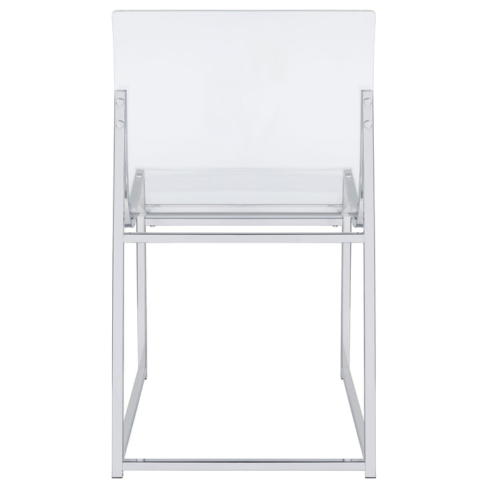 Adino Acrylic Dining Side Chair Clear and Black Nickel (Set of 2)