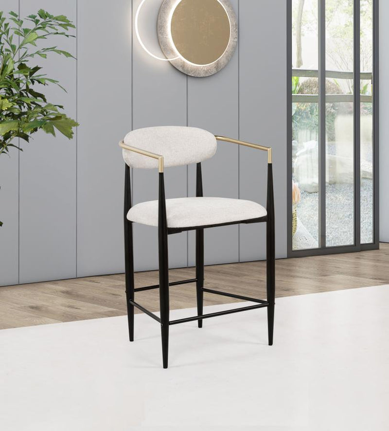 Silla de mostrador tapizada en tela Tina (juego de 2)