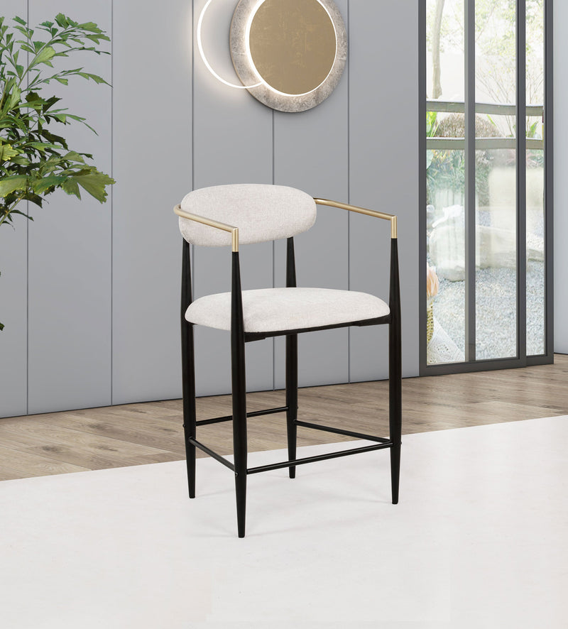 Silla de mostrador tapizada en tela Tina (juego de 2)