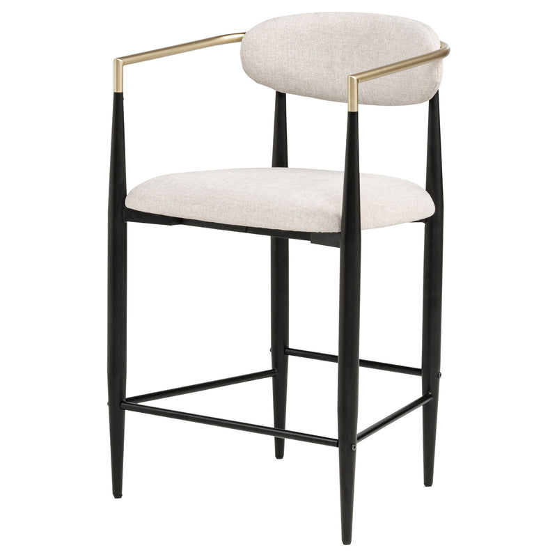 Silla de mostrador tapizada en tela Tina (juego de 2)