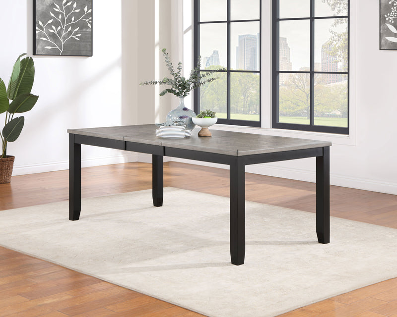 Mesa de comedor extensible rectangular Elodie de 78 pulgadas con hoja de extensión negra